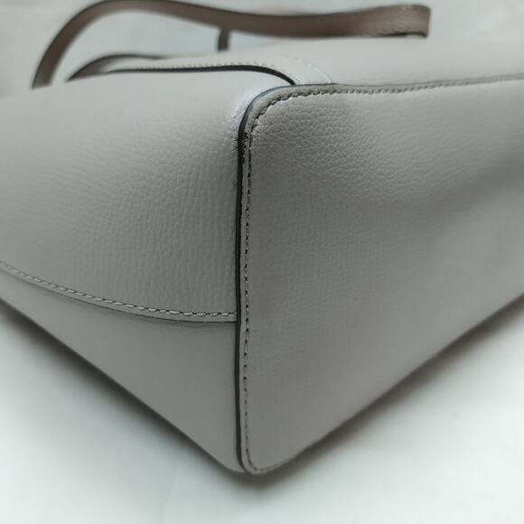 Kate Spade New York Cara Gray Leather Double Handle Tote Shoulder Bag - Picture 8 of 16
